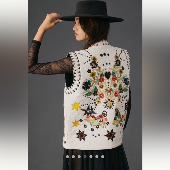 Anthropologie NWT Anthropologie NWT Scotch & Soda Embroidered Gilet Vest M - Picture 7 of 9